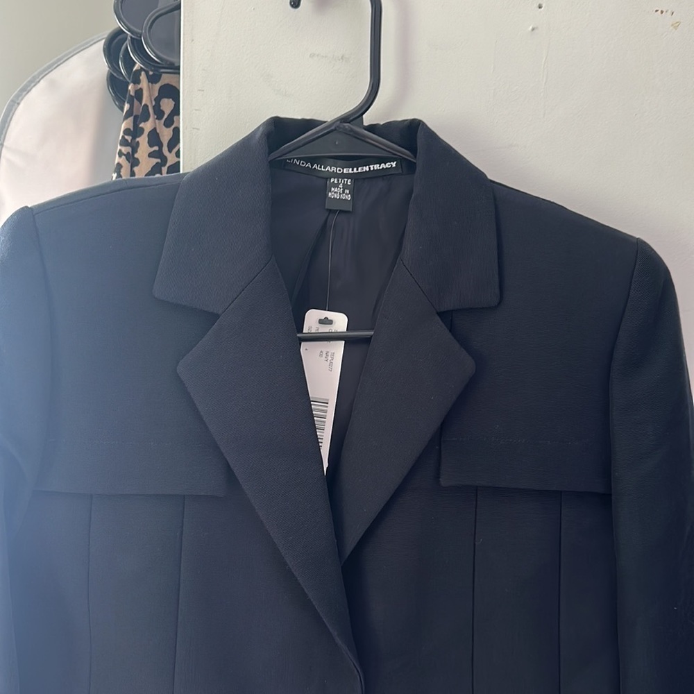 NWT Linda Allard Ellen Tracy petite black blazer - Picture 4 of 6